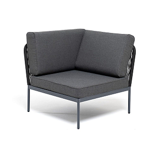 Модуль уловой 4SIS Канны, каркас темно-серый муар, роуп темно-серый, ткань темно-серая 027, садовая мебель