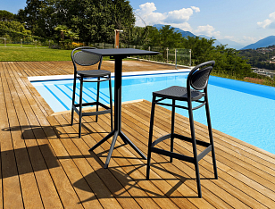 Стол барный Siesta Contract Sky 60 Цвет: черный, садовая мебель