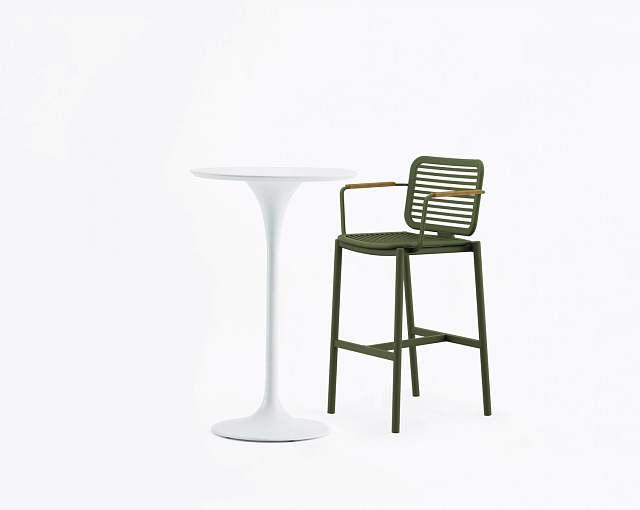 Кресло барное с подушкой Tagliamento Armona Цвет: зеленый, светло-серый 