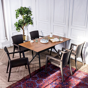 Обеденный комплект Modus темно-коричневый на 6 персон для дачи Обеденный комплект Modus темно-коричневый на 6 персон, садовая мебель