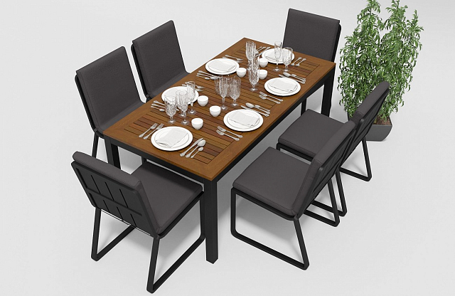 Стол обеденный Gardenini Bella 220 Цвет: Темно-серый 