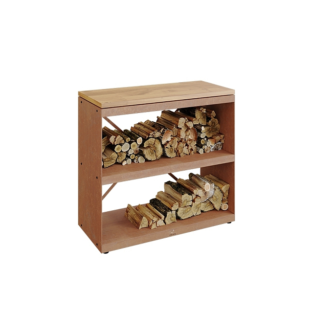 Поленница двухъярусная OFYR с деревянной столешницей