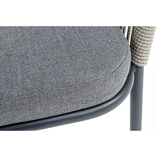 Стул 4SIS Лион из роупа Цвет: темно-серый муар, роуп серый меланж, ткань серая 017, садовая мебель