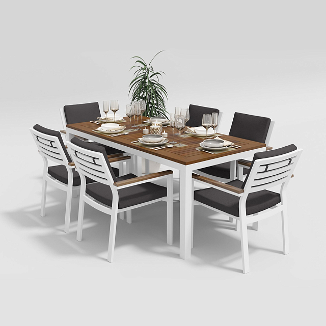 Обеденная зона Gardenini Bella 180 Белый / Антрацит 