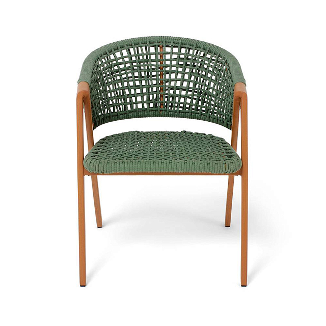 Стул 4SIS Амстердам, каркас под дерево, роуп зеленый, ткань зеленая 