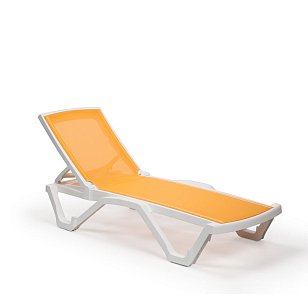 Шезлонг Tilia Shell без подлокотников Цвет Белый айвори, желтый, садовая мебель