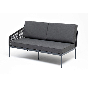 Модуль правый 4SIS Канны, каркас темно-серый муар, роуп темно-серый, ткань темно-серая 027, садовая мебель