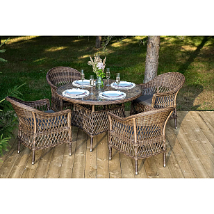 Обеденная группа 4SIS Дольче, цвет коричневый, садовая мебель