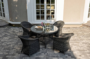 Обеденная группа 4SIS Равенна Цвет: графит для дачи Обеденная группа 4SIS Равенна Цвет: графит, садовая мебель