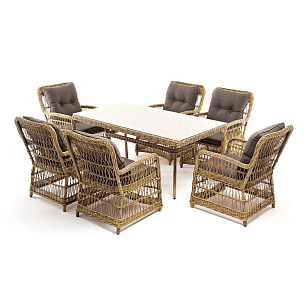 Обеденная группа 4SIS Цесена Цвет: соломенный для дачи Обеденная группа 4SIS Цесена Цвет: соломенный, садовая мебель