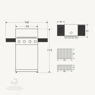 гриль газовый weber genesis ii e-410 gbs, черный