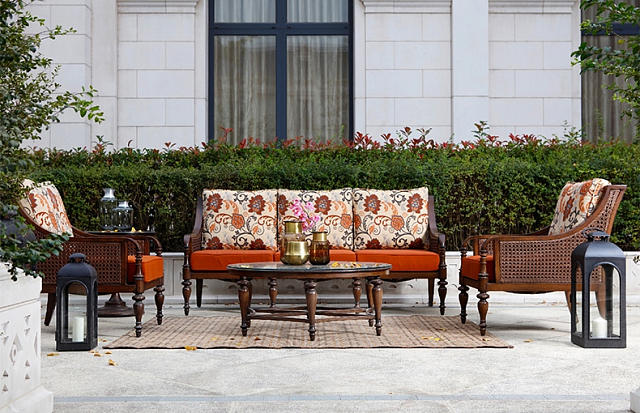 Стол кофейный со стеклом Вишневый садъ Альберо Колониале D101 