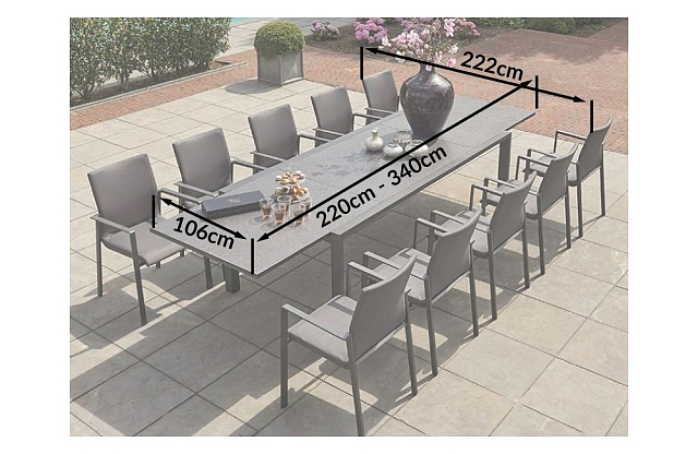 Обеденный комплект Brafritid Nora-Andy 10P Цвет: антрацит/коричневый 