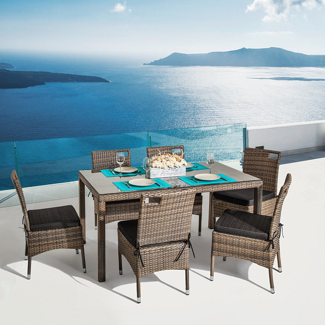 Столовая мебель для сада Mi Casa Cubo Seis Largo 