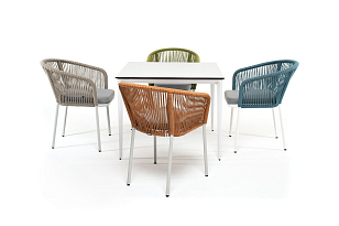 Обеденная группа 4SIS Аркобалено на 4 персоны, цвет белый / мультиколор, садовая мебель