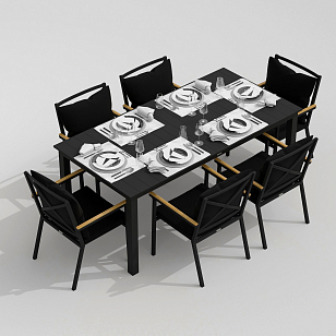 Обеденная группа Ideal Patio Dolla Festa Plus 180 Цвет: карбон, чёрный, садовая мебель