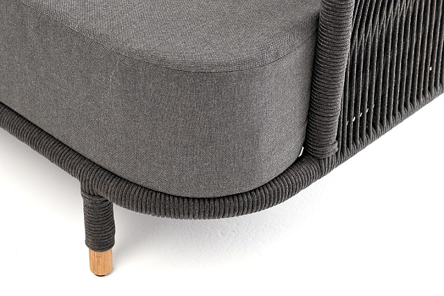 Диван 4SIS Верона 3-местный из роупа, каркас темно-серый муар, роуп темно-серый, ткань темно-серая 027 