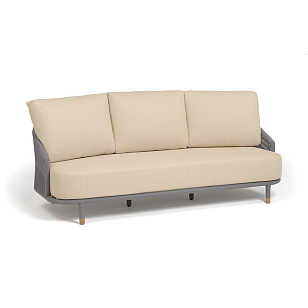 Диван 4SIS Верона 3-местный, каркас светло-серый муар, роуп светло-серый, ткань Mossle светло-бежевая, садовая мебель
