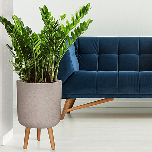 Кашпо Idealist Lite Урбан напольное круглое с подставкой D63 Цвет: серо-коричневый, уличное оборудование