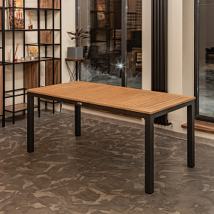 Обеденный стол Lite Oscar со столешницей из тика, садовая мебель