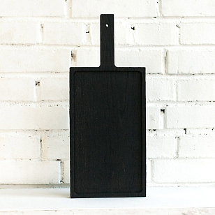 Доска сервировочная Fuga "Снег" прямая с углублением вытянутая Цвет: тёмный, товары для загородного дома