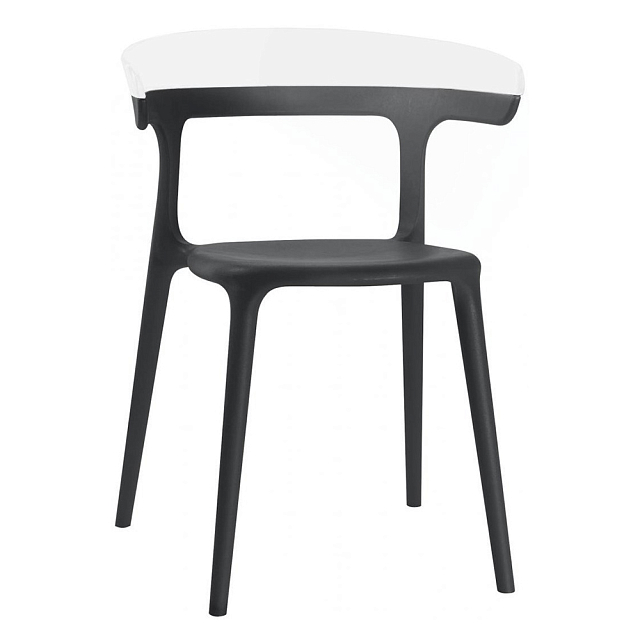Кресло пластиковое Papatya Luna Цвет: черный, белый 