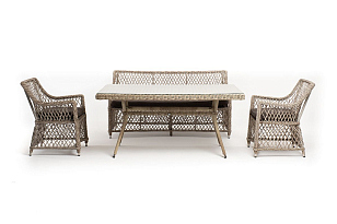 Обеденная группа 4SIS Катания на 4 персоны, цвет бежевый, садовая мебель