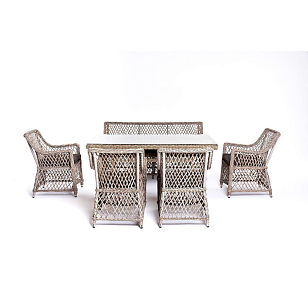 Обеденная группа 4SIS Катания на 6 персон, цвет бежевый, садовая мебель