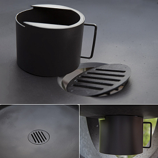 Чугунная чаша на круглом металлическом основании Concretika Iron D 80 с зольником для сада и загородного дома Чугунная чаша на круглом металлическом основании Concretika Iron D 80 с зольником, уличное оборудование