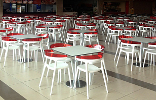 Кресло пластиковое Papatya Luna Цвет: белый, красный, садовая мебель