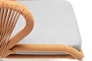 Стул 4SIS Милан из роупа, каркас светло-серый муар, роуп оранжевый меланж, ткань светло-серая, садовая мебель