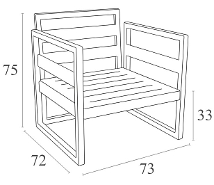 Кресло Siesta Contract Mykonos Цвет: белый, светло-коричневый для дачи Кресло Siesta Contract Mykonos Цвет: белый, светло-коричневый, садовая мебель