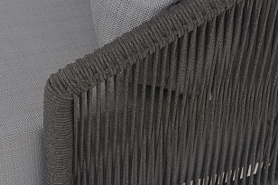 Диван 4SIS Верона 3-местный из роупа, каркас темно-серый муар, роуп темно-серый, ткань Mossle серая, садовая мебель