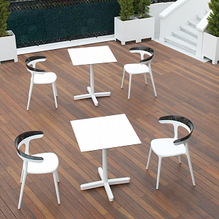 Кресло пластиковое Papatya Luna Цвет: белый, черный, садовая мебель