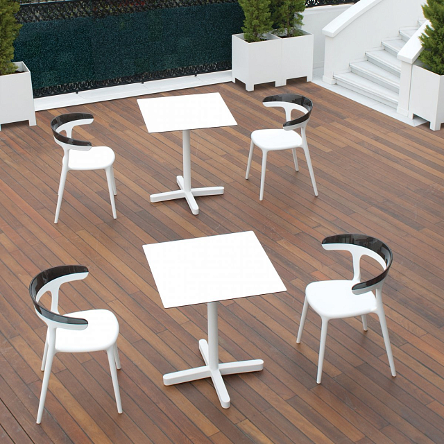 Кресло пластиковое Papatya Luna Цвет: белый, черный 