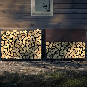 Дровница металлическая с чехлом для сада и загородного дома Дровница металлическая с чехлом, уличное оборудование