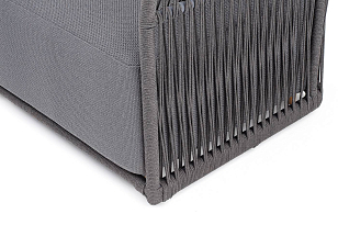 Кресло 4SIS Лугано, темно-серый муар, роуп темно-серый, ткань темно-серая, садовая мебель