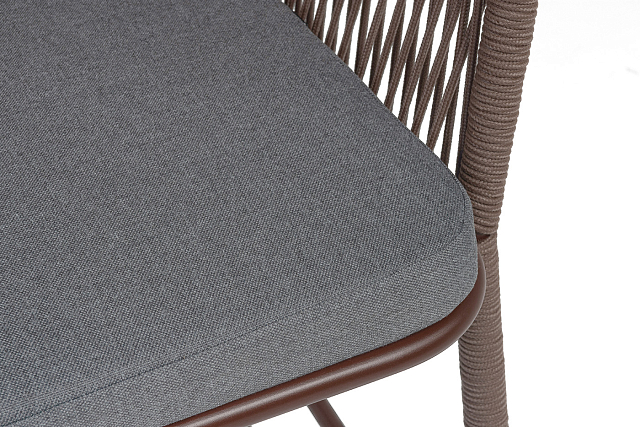 Стул барный 4SIS Марсель, каркас темно-серый муар, роуп коричневый, ткань темно-серая 