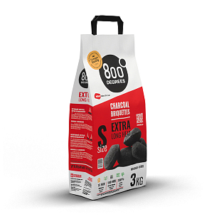 Угольные брикеты 800 DEGREES EXTRA LONG HEAT, 3 КГ для приготовления пищи Угольные брикеты 800 DEGREES EXTRA LONG HEAT, 3 КГ для сада