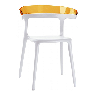 Кресло пластиковое Papatya Luna Цвет: белый, горчичный, садовая мебель