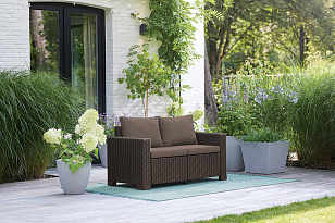 Диван Keter California 2 коричневый, садовая мебель