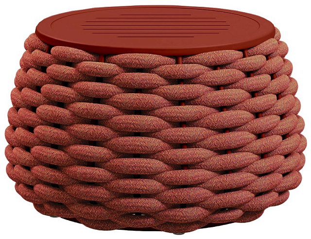 Пуф-столик плетеный с подушкой Tagliamento Pouf Цвет: терракот, бежевый 