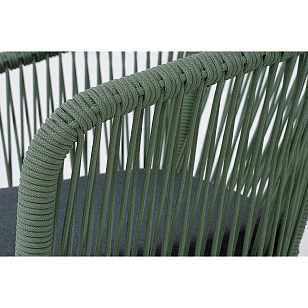 Стул 4SIS Марсель, каркас RAL6036 муар, роуп зеленый, ткань темно-серая 027 для дачи Стул 4SIS Марсель, каркас RAL6036 муар, роуп зеленый, ткань темно-серая 027, садовая мебель