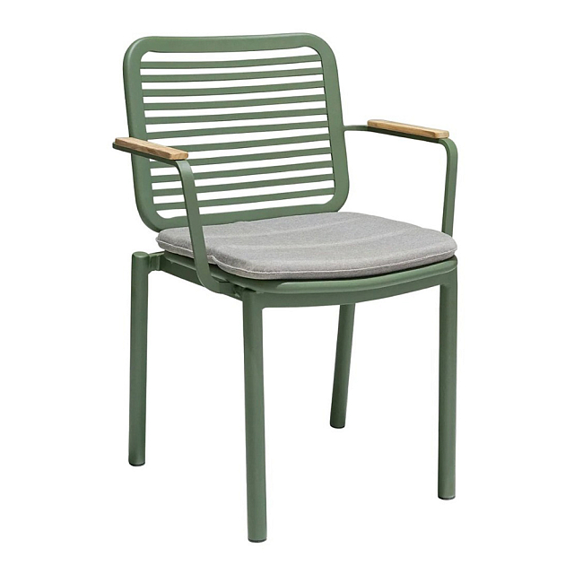 Кресло с подушкой Tagliamento Armona Цвет: зеленый, светло-серый 