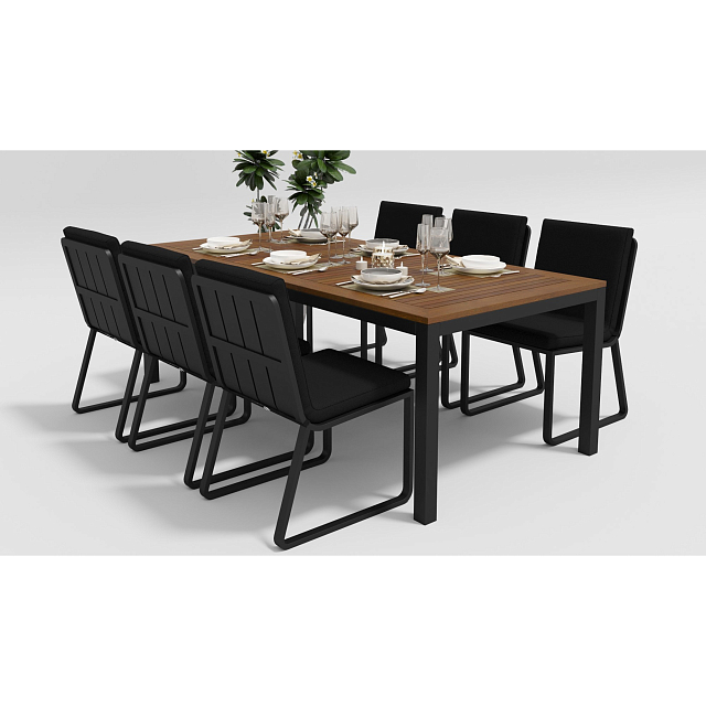 Обеденная зона Gardenini Bella Carbon Voglie 220 Цвет: Черный 