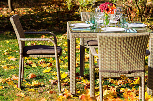 Обеденная группа Joygarden Rome на 4 персоны с подлокотниками, садовая мебель