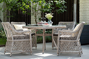 Обеденная группа 4SIS Айриш, цвет бежевый, садовая мебель