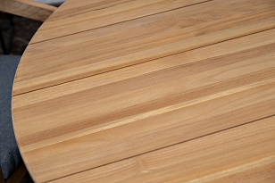 Обеденный стол из тика Joygarden Octa 150 см круглый, садовая мебель