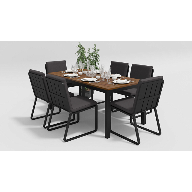 Обеденная зона Gardenini Bella Carbon Voglie 180 Цвет: Антрацит 