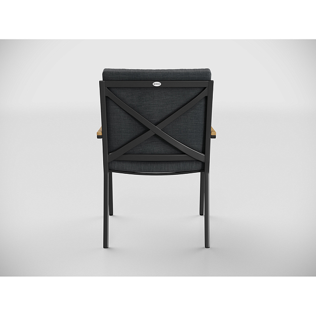 Обеденная зона Gardenini Premium Bella 280 Карбон / Темно-серый со стульями Premium Calma S 